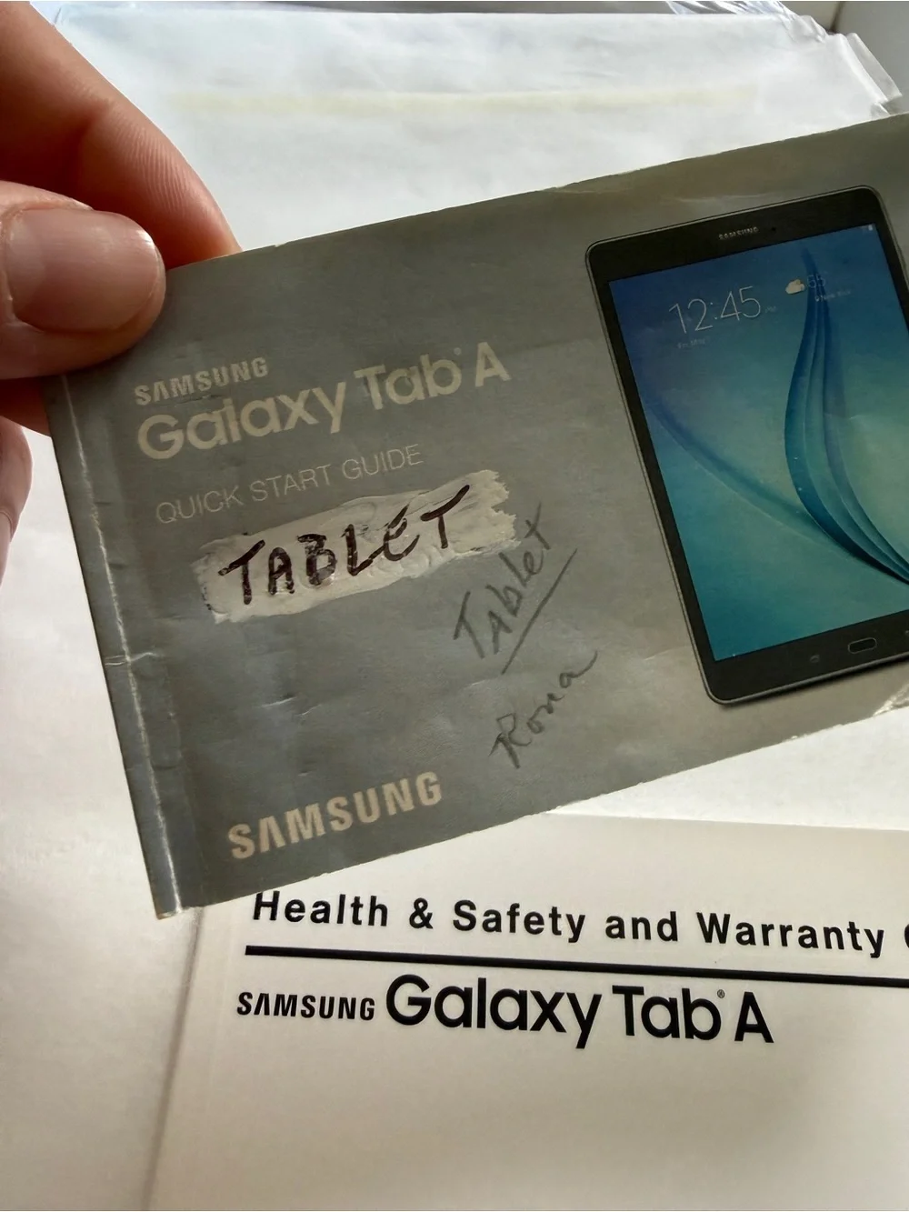 Samsung Galaxy Tab A with Black Smart Cover and Aqua Retail Box BOX ONLY